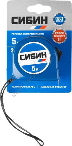 Рулетка измерительная, СИБИН, 34020-05-25 Рулетка измерительная, СИБИН, 34020-05-25 фото