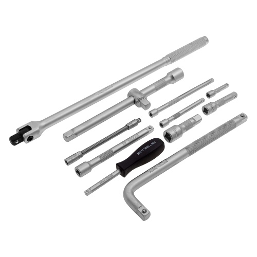 Набор инструментов Stels 1/2",3/8", 1/4", CrV, пластиковый кейс 142 предмета фото фото 21
