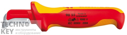 Нож с пяткой для снятия изоляции KNIPEX 98 55 KN-9855 Нож с пяткой для снятия изоляции KNIPEX 98 55 KN-9855 фото
