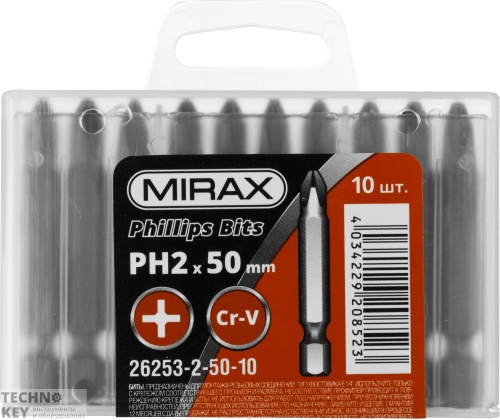 Набор бит, MIRAX, 26253-2-50-10 Набор бит, MIRAX, 26253-2-50-10 фото