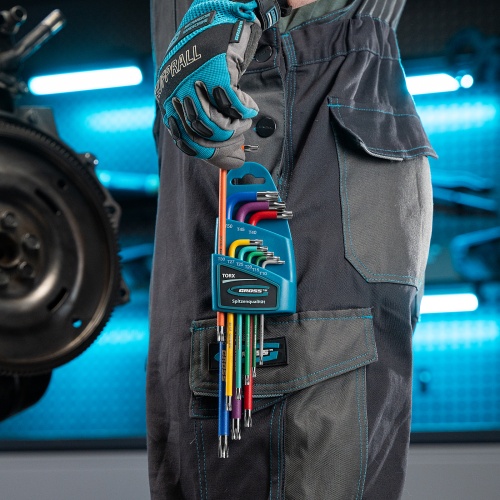 Набор ключей имбусовых Gross Torx -TT, 9 шт: T10-T50, магнит, S2, экстра-длинные, хром/краска 9 шт фото 12 Набор ключей имбусовых Gross Torx -TT, 9 шт: T10-T50, магнит, S2, экстра-длинные, хром/краска 9 шт фото фото 12