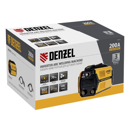 Аппарат инвертор. дуговой сварки Denzel DS-200 Compact 200А, ПВ 70% диам.эл. 1,6-5мм фото 13 Аппарат инвертор. дуговой сварки Denzel DS-200 Compact 200А, ПВ 70% диам.эл. 1,6-5мм фото фото 13