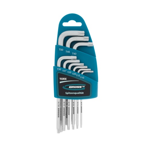 Набор ключей имбусовых Gross Torx -TT, 9 шт: T10-T50, удлиненные, S2, сатинированные фото фото 6