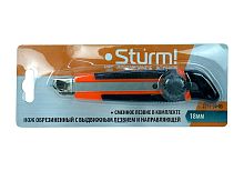 1076-09-03 Нож Sturm 18мм, выдвижное лезвие, винт. фиксатор фото