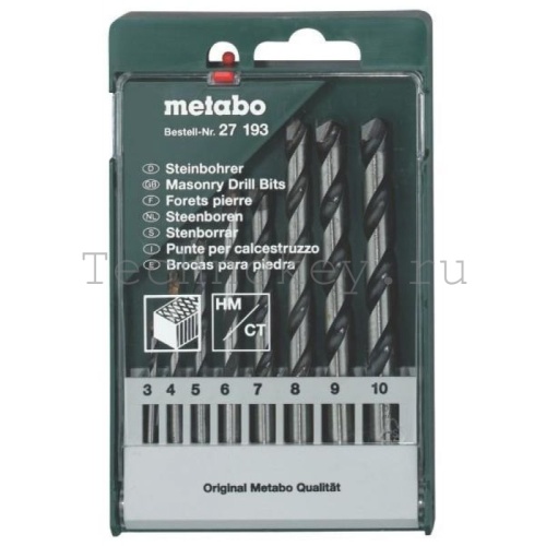 Metabo Набор HM камень 8 сверел 3-10 мм, пластик.коробка 627193000 Metabo Набор HM камень 8 сверел 3-10 мм, пластик.коробка 627193000 фото