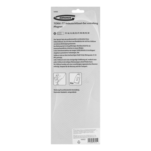 Набор ключей имбусовых Gross Torx -TT, 9 шт: T10-T50, магнит, S2, экстра-длинные, хром/краска 9 шт фото 6 Набор ключей имбусовых Gross Torx -TT, 9 шт: T10-T50, магнит, S2, экстра-длинные, хром/краска 9 шт фото фото 6