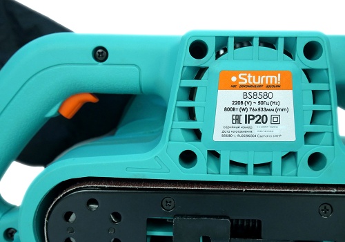 BS8580 Ленточная шлифмашина Sturm, 800 Вт, 76х533мм, ПЫЛЕСБОРНИК, быстрозажим рычаг фото 10 BS8580 Ленточная шлифмашина Sturm, 800 Вт, 76х533мм, ПЫЛЕСБОРНИК, быстрозажим рычаг фото фото 10